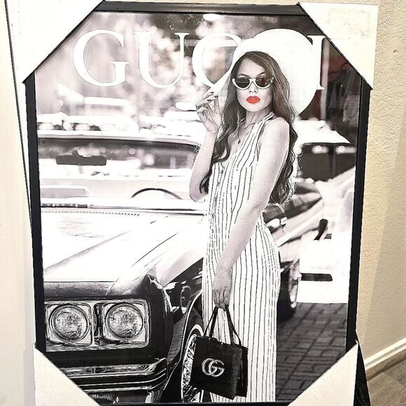 At Home Gucci Luxury Glam Shop Framed Wall Decor